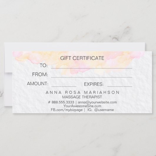 *~* Abstrakte Farbpfirsichpfirsichpinkarte (Rückseite)