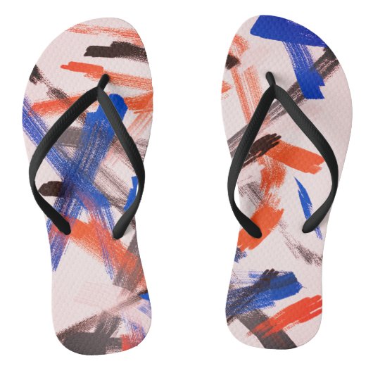 Abstrakte Farbpinsel Positive Flip Flops Badesandalen (Fußbett)