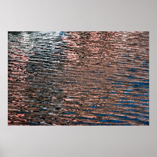 Abstrakte Farbposter mit Wasserreflexionen Poster (Vorne)