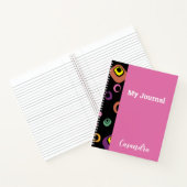 Abstrakte Farbpunkte im rosa Hintergrundblatt Notizblock (Innenseite)