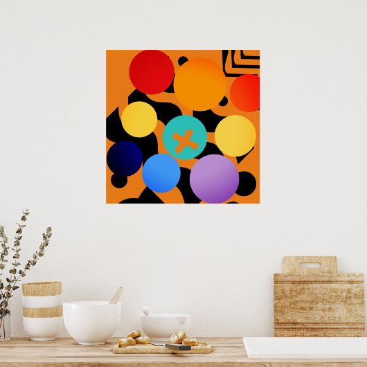 Abstrakte Farbpunktüberlastung Poster (Küche)