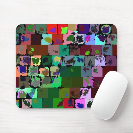 Abstrakte Farbquadrate Mousepad (Mit Mouse)