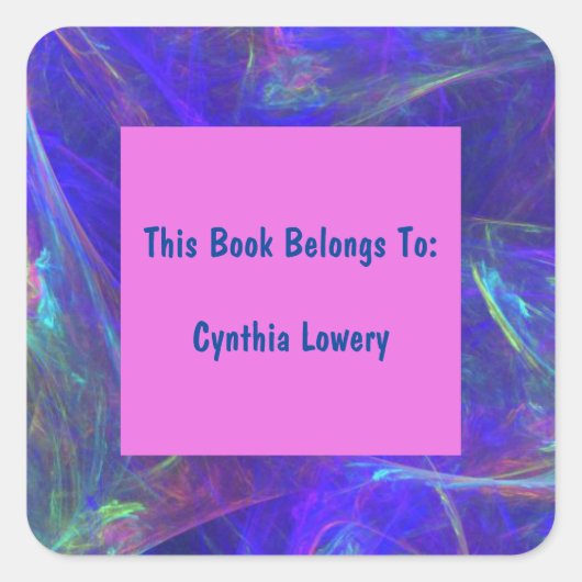 Abstrakte farbrosa Wirbel des kosmischen Aussehens Quadratischer Aufkleber (Vorderseite)