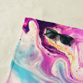 Abstrakte Farbschräge Monogramm Rosa Lila Kunst Strandtuch (Beispiel)