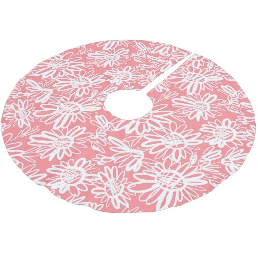 Abstrakte Farbskizze, monochrome Muster Polyester Weihnachtsbaumdecke (Schrägansicht)