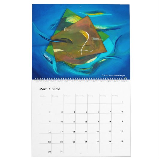 Abstrakte Farbspiele - Kunstkalender 2024 Kalender (Mär 2026)