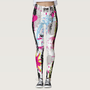 Abstrakte Farbspritze, nahtloses Muster. Leggings