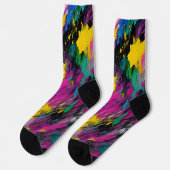 Abstrakte Farbspritze Socken (Linkes Detail)