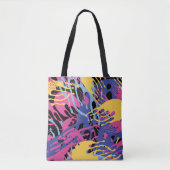 Abstrakte Farbspritzer Gelb Blau Pink Modern. Tasche (Vorderseite)