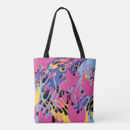 Abstrakte Farbspritzer Gelb Blau Pink Modern. Tasche
