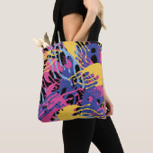 Abstrakte Farbspritzer Gelb Blau Pink Modern. Tasche (Von Nahem)