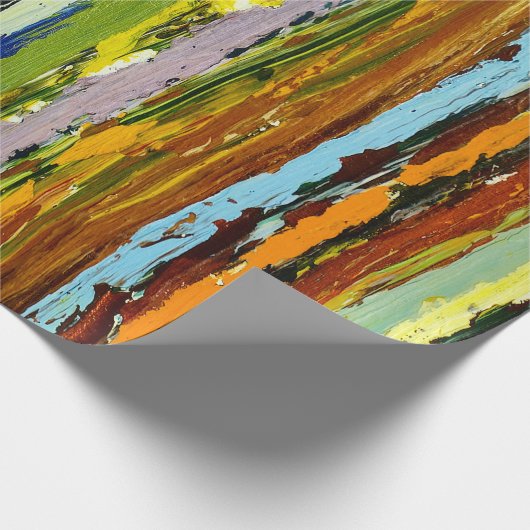 Abstrakte Farbstreifen Geschenkpapier (Ecke)