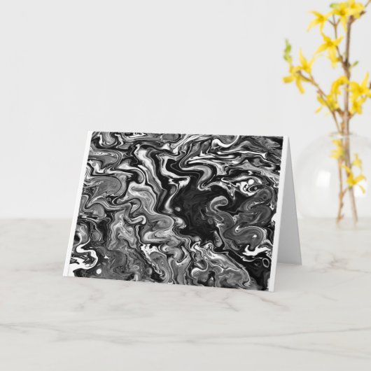 Abstrakte Farbstudie 347 / Noir, Karte (Gelbe Blume)