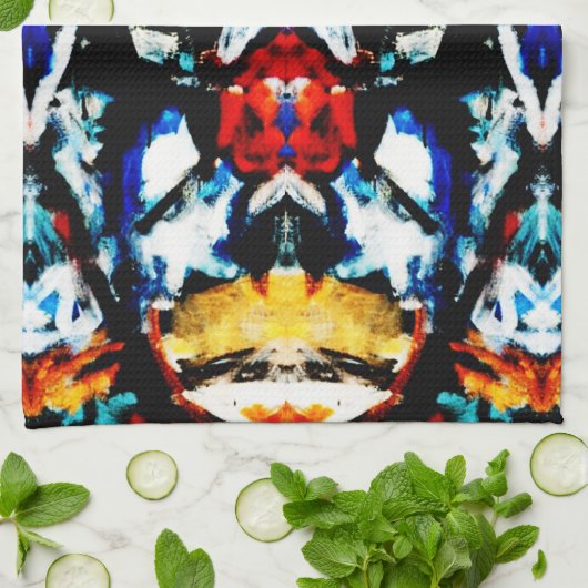 Abstrakte Farbtextur Geschirrtuch (Gefaltet)