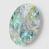 Abstrakte Farbtinte an der Wand Große Wanduhr (Winkel)