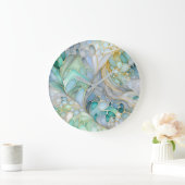 Abstrakte Farbtinte an der Wand Große Wanduhr (Zuhause)