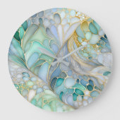 Abstrakte Farbtinte an der Wand Große Wanduhr (Vorderseite)