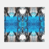 Abstrakte Farbtinte Blau Schwarz-weiß Fleecedecke (Vorderseite (Horizontal))