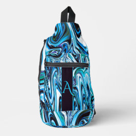 Abstrakte Farbtöne der Blauen Swirl Crossbody Bag