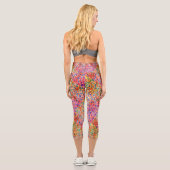 Abstrakte Farbtöne der rosafarbenen Punkte Wasserf Capri Leggings (Rückseite)