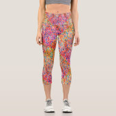 Abstrakte Farbtöne der rosafarbenen Punkte Wasserf Capri Leggings (Vorderseite)