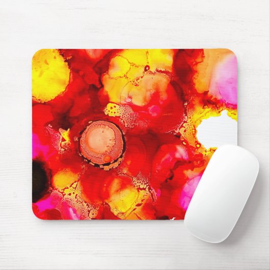 Abstrakte Farbtöne, gelb und rosa Mousepad (Mit Mouse)