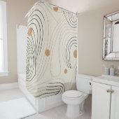 Abstrakte Farbtöne in Beige und Schwarz Duschvorhang (Beispiel)