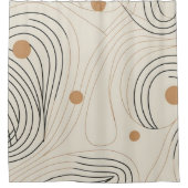 Abstrakte Farbtöne in Beige und Schwarz Duschvorhang (Vorderseite)
