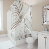 Abstrakte Farbtöne in Weiß und Taubfarbe Duschvorhang (Beispiel)