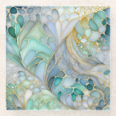 Abstrakte Farbtöne Kunst, Glas Untersetzer (Vorderseite)