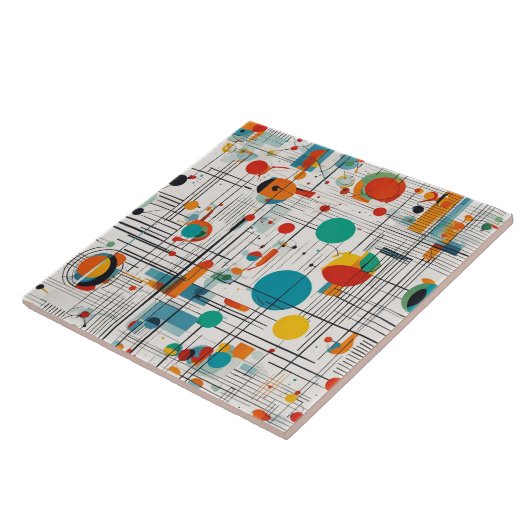 Abstrakte Farbtöne und Linien der Atomzeitalter Fliese (Seite)