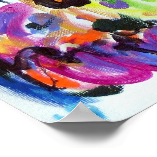 Abstrakte Farbtupfer Poster (Ecke)