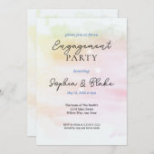 Abstrakte Farbverstärker-Party in Rosa und Gelb Einladung (Vorne/Hinten)