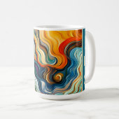 Abstrakte FarbWaves Monogram Kaffeetasse (VorderseiteRechts)