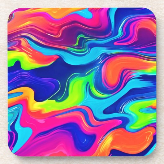 Abstrakte Farbwellen Kunst Getränkeuntersetzer (Vorderseite)