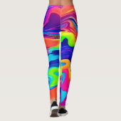 Abstrakte Farbwellen Kunst Leggings (Rückseite)