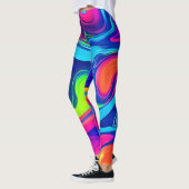 Abstrakte Farbwellen Kunst Leggings (Links)