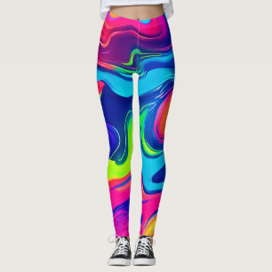 Abstrakte Farbwellen Kunst Leggings