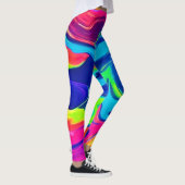 Abstrakte Farbwellen Kunst Leggings (Rechts)