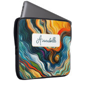 Abstrakte Farbwellen moderner Kunst Laptopschutzhülle (Vorne Rechts)