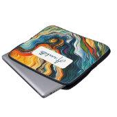 Abstrakte Farbwellen moderner Kunst Laptopschutzhülle (Vorne Knopf)