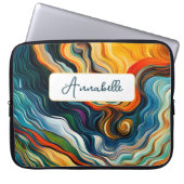 Abstrakte Farbwellen moderner Kunst Laptopschutzhülle (Vorderseite)