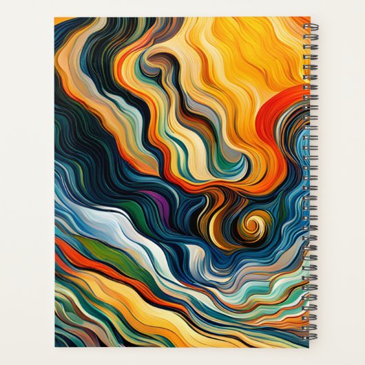 Abstrakte Farbwellen moderner Kunst Planer (Rückseite)