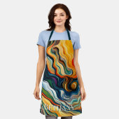 Abstrakte Farbwellen moderner Kunst Schürze (Getragen)