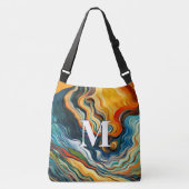 Abstrakte Farbwellen moderner Kunst Tragetaschen Mit Langen Trägern (Vorderseite)