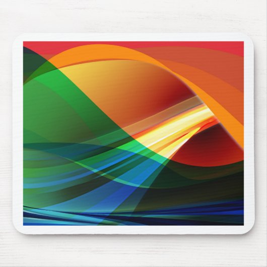 Abstrakte Farbwellen Mousepad (Vorne)