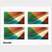 Abstrakte Farbwellen Rechteckiger Aufkleber (Blatt)