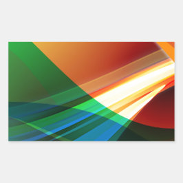 Abstrakte Farbwellen Rechteckiger Aufkleber