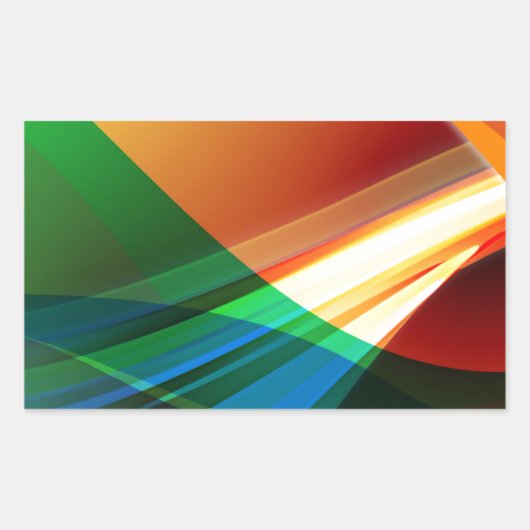 Abstrakte Farbwellen Rechteckiger Aufkleber (Vorderseite)