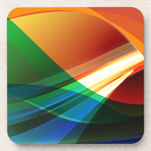 Abstrakte Farbwellen Untersetzer (Vorderseite)